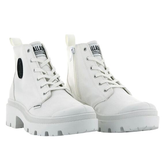 PALLADIUM Pallabase Twill in White, US Womens Size 11 / Euro Size 43 New in Box - Picture 2 of 14